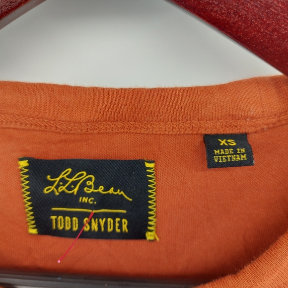 L.L. Bean X Todd Snyder Orange T Shirt With Moose on Back Size XS - Picture 3 of 5